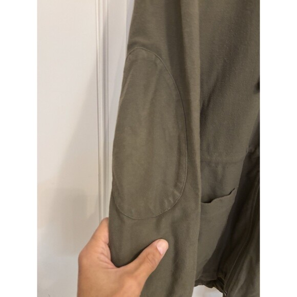 James Perse Hoodie Women’s 3 Green Full Zip Anorak Drop Pockets Cinch Waist Ws - Picture 9 of 13